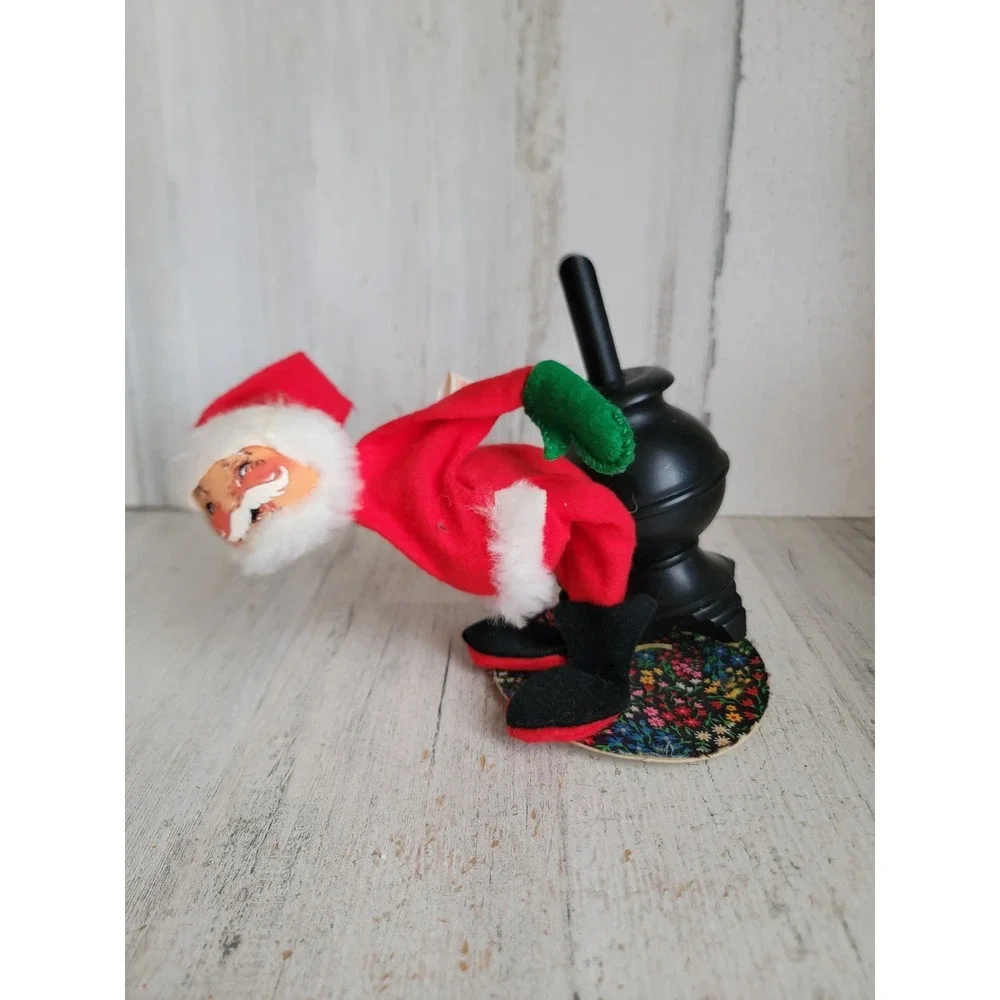 Annalee furnace stove warming Santa Claus Xmas plush mobility doll unique